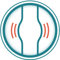 A graphic icon of a limb with swelling in the middle.